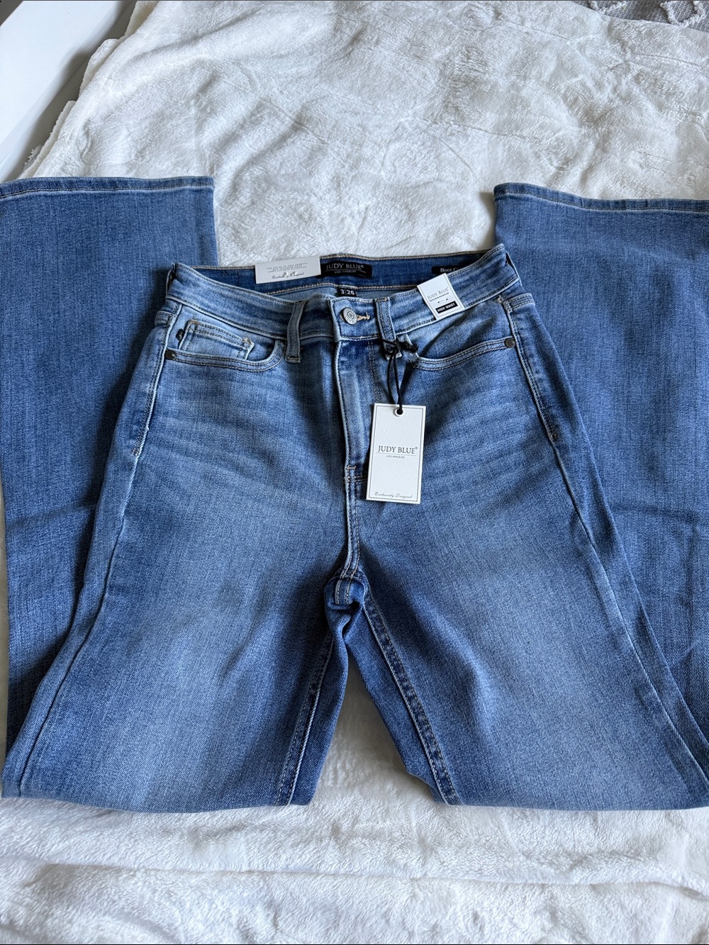 Judy Blue Light-Medium Bootylicious Blue Flare Jeans
